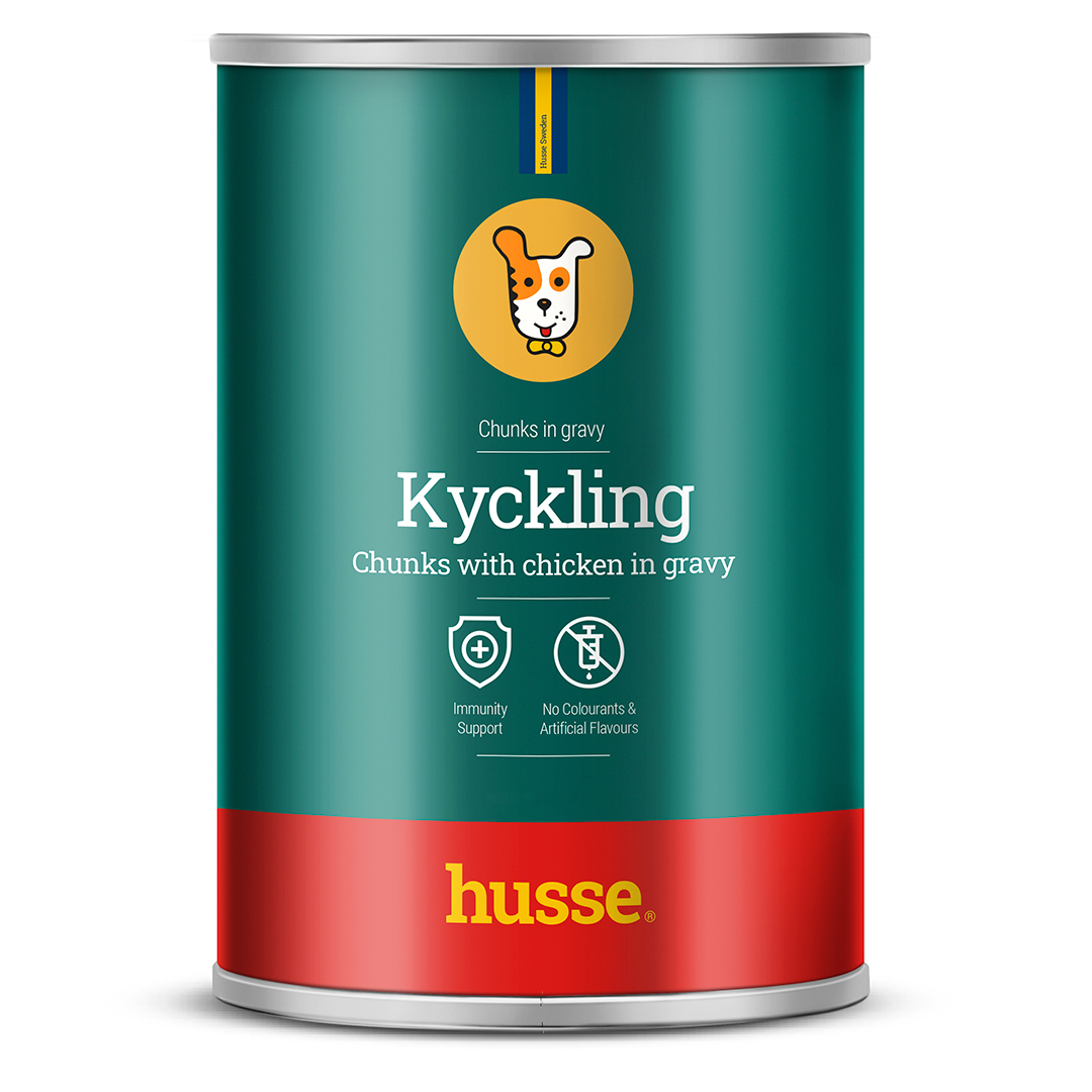 Kyckling konserv koertele lihatükkidega , 12 x 400 g | Tasakaalustatud eine lisatud vitamiinide ja mineraalidega.