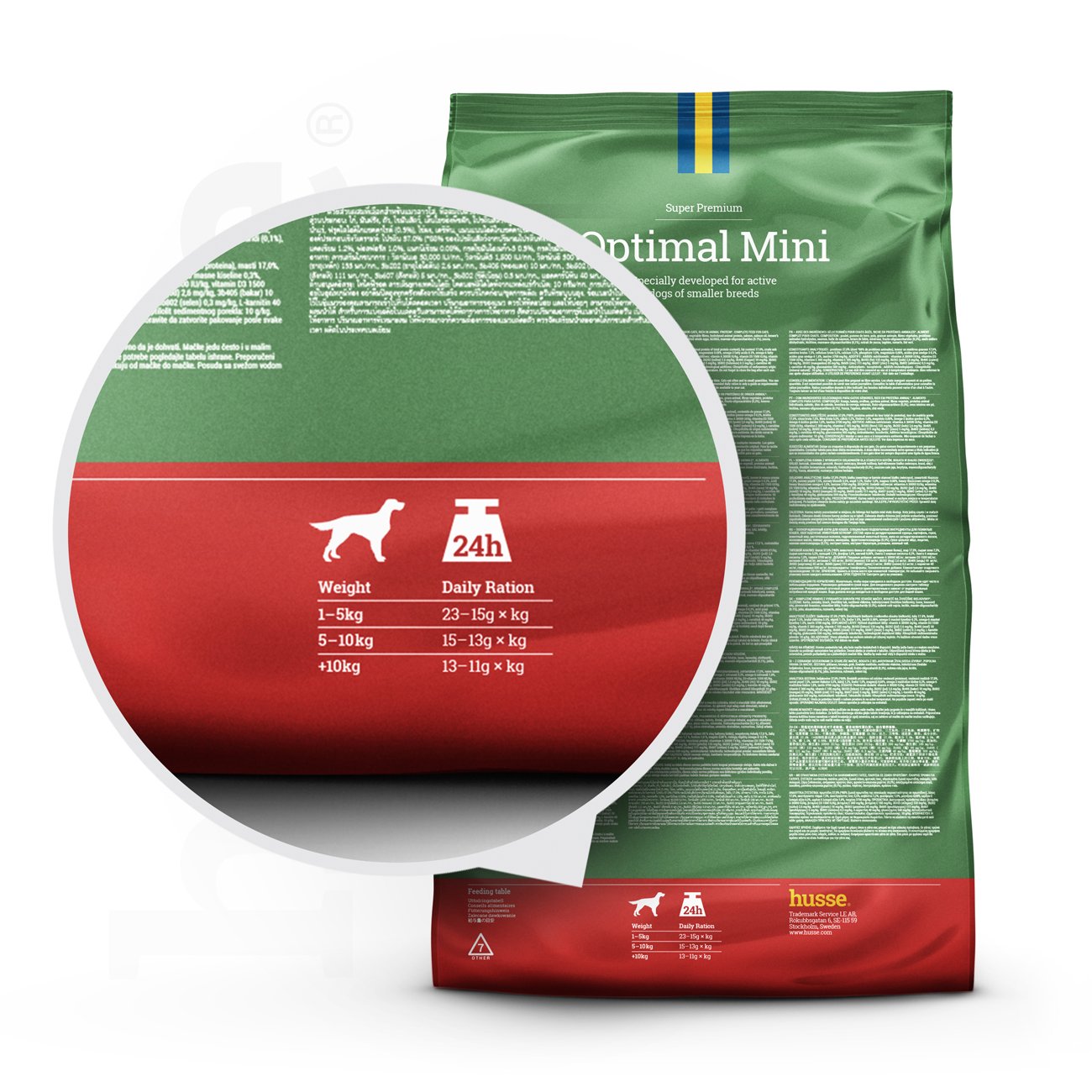 Optimal Mini, 7 kg | Gluteenivaba koerakuivtoit, mis on välja töötatud kõrgete energiavajadustega koerte vajaduste rahuldamiseks.