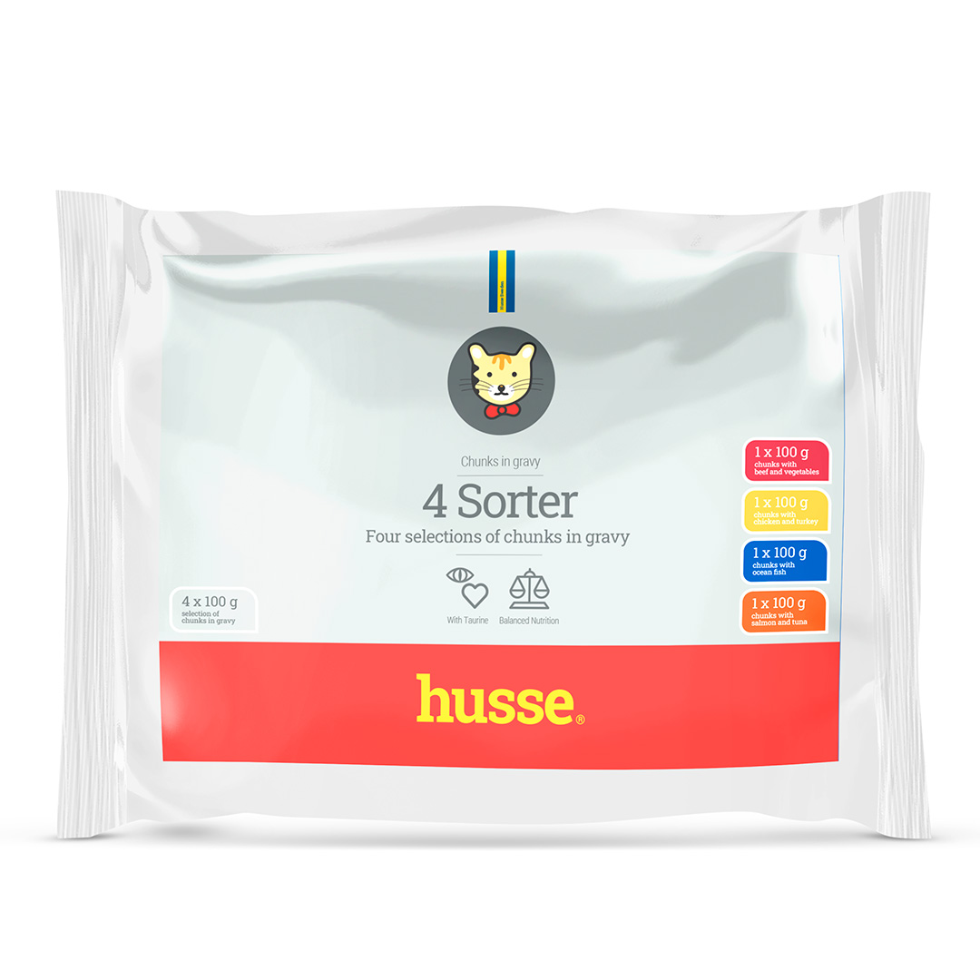 4 Sorter, 4 x 100 g | Pakis 4 kotikest kassidele